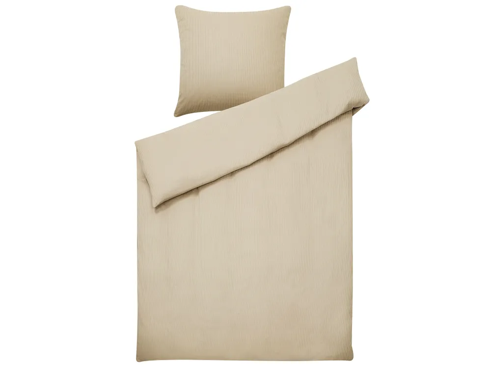 Duvet Cover Set AVONDALE 135 x 200 cm Sateen Cotton Beige_815142