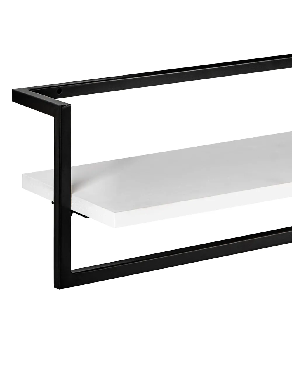 Towel Rack BETANIA with Shelf Metal Black_1051029