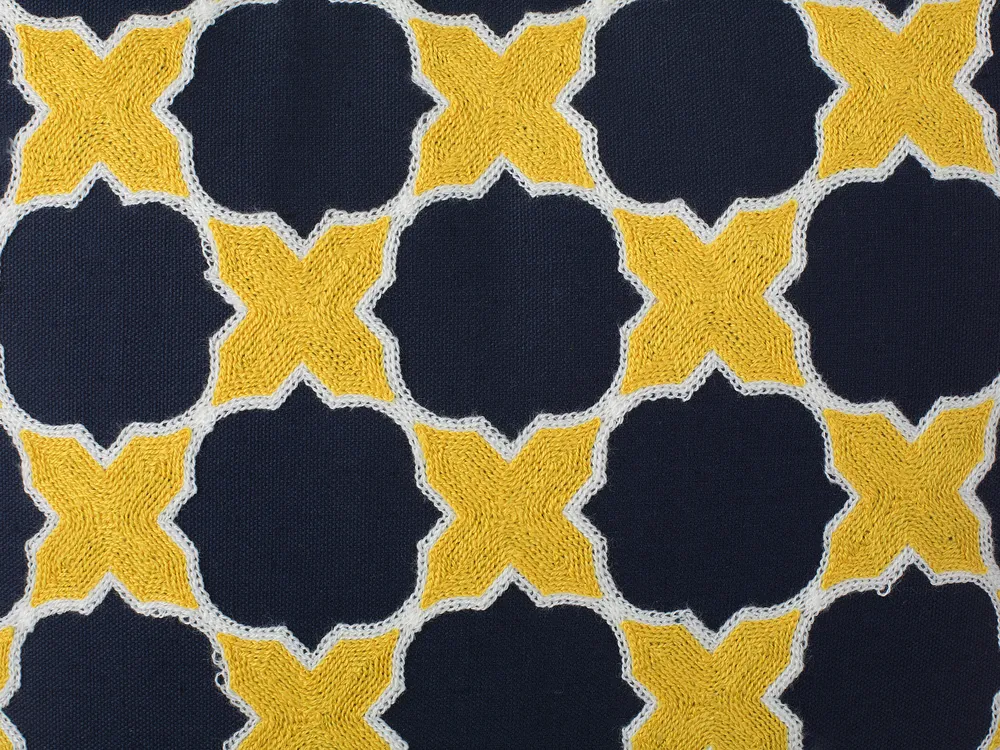 Set of 2 Decorative Cushions MUSCARI 45 x 45 cm Cotton Yellow Blue Ikat_769150