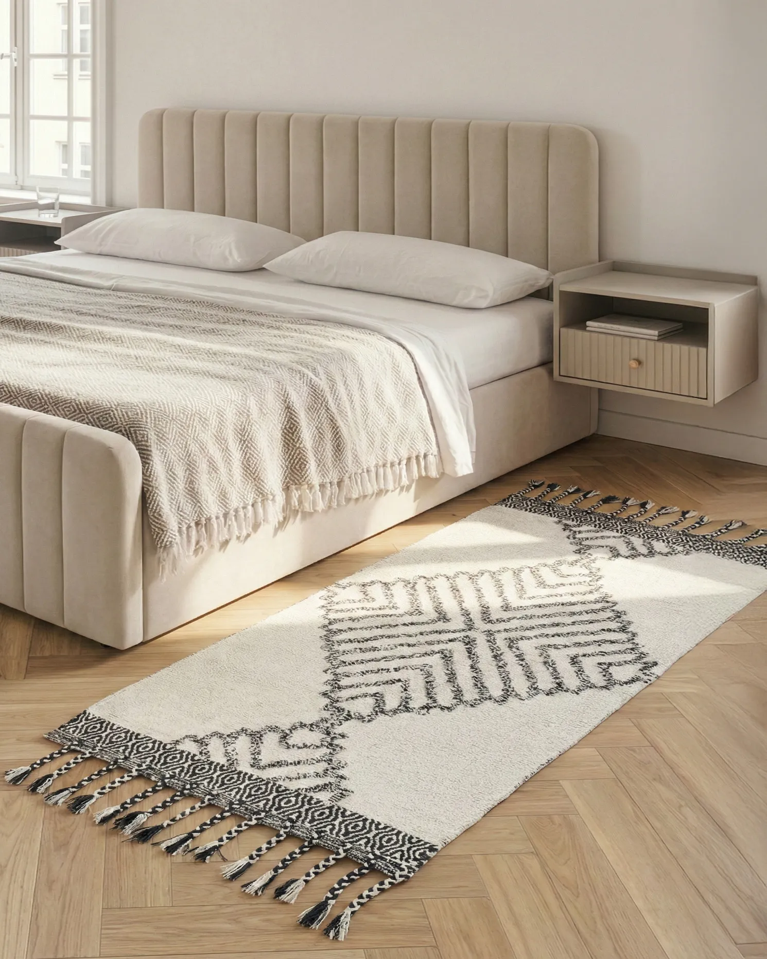 Matto ERAY Vaaleanbeige 80 x 150 cm Puuvilla_843961