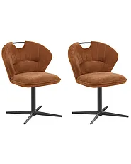 Sett med 2 stoler WORCESTER Chenille Gullbrun_1161664