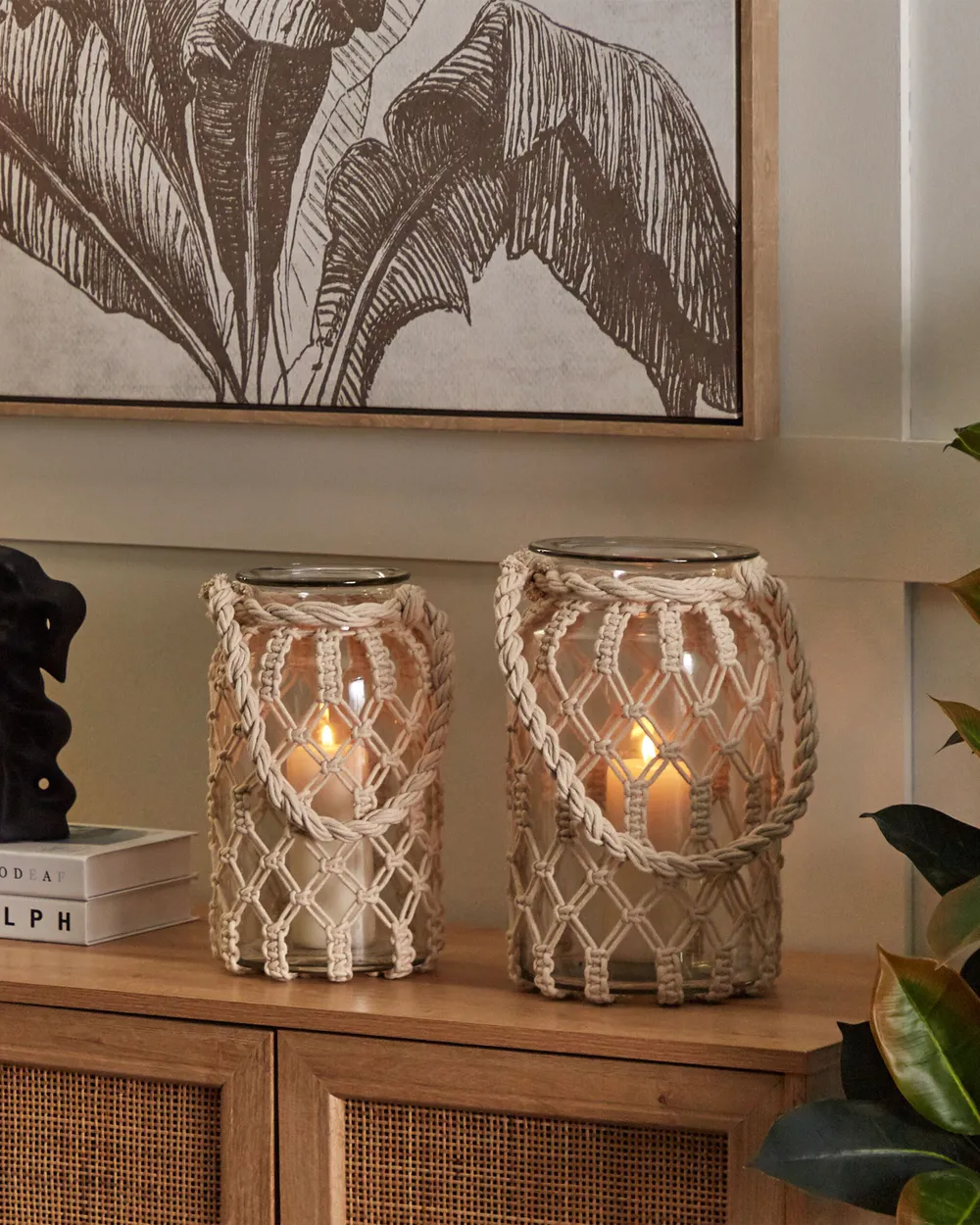 Lantern JALEBI 31 cm Fabric Off-White