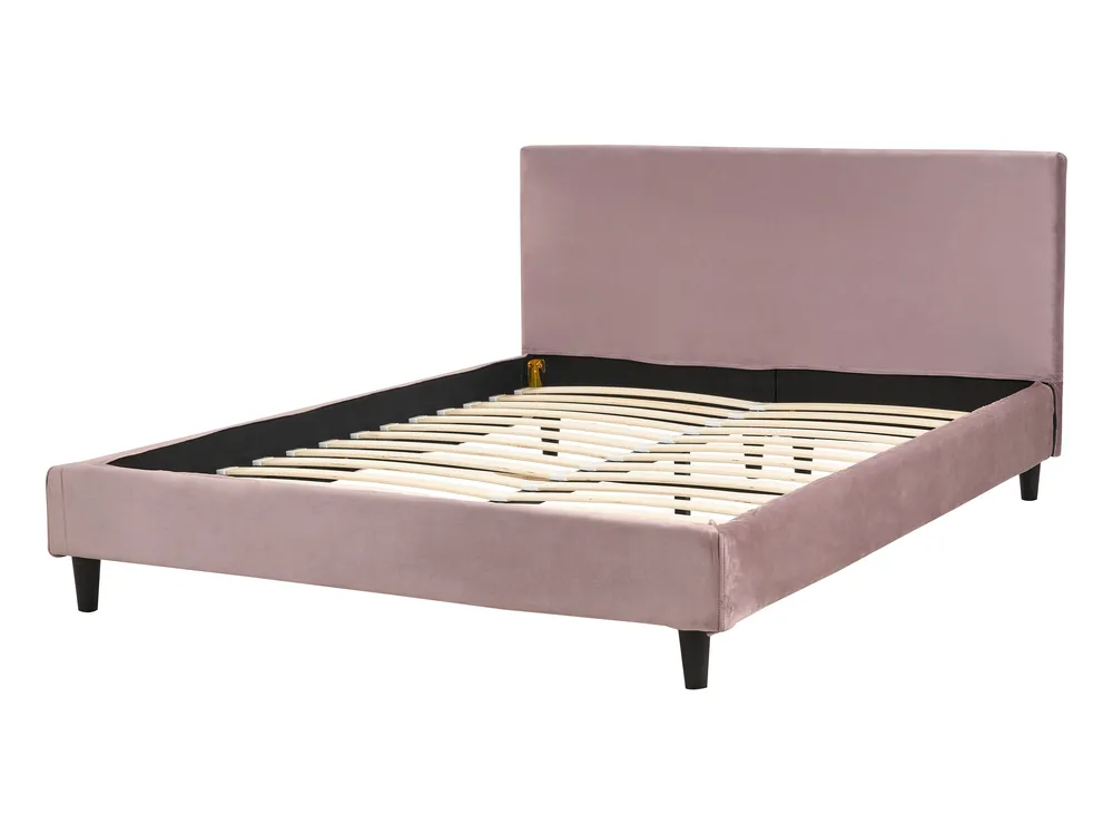 Bed Velvet FITOU 140 x 200 cm (EU Double) Pink_900385