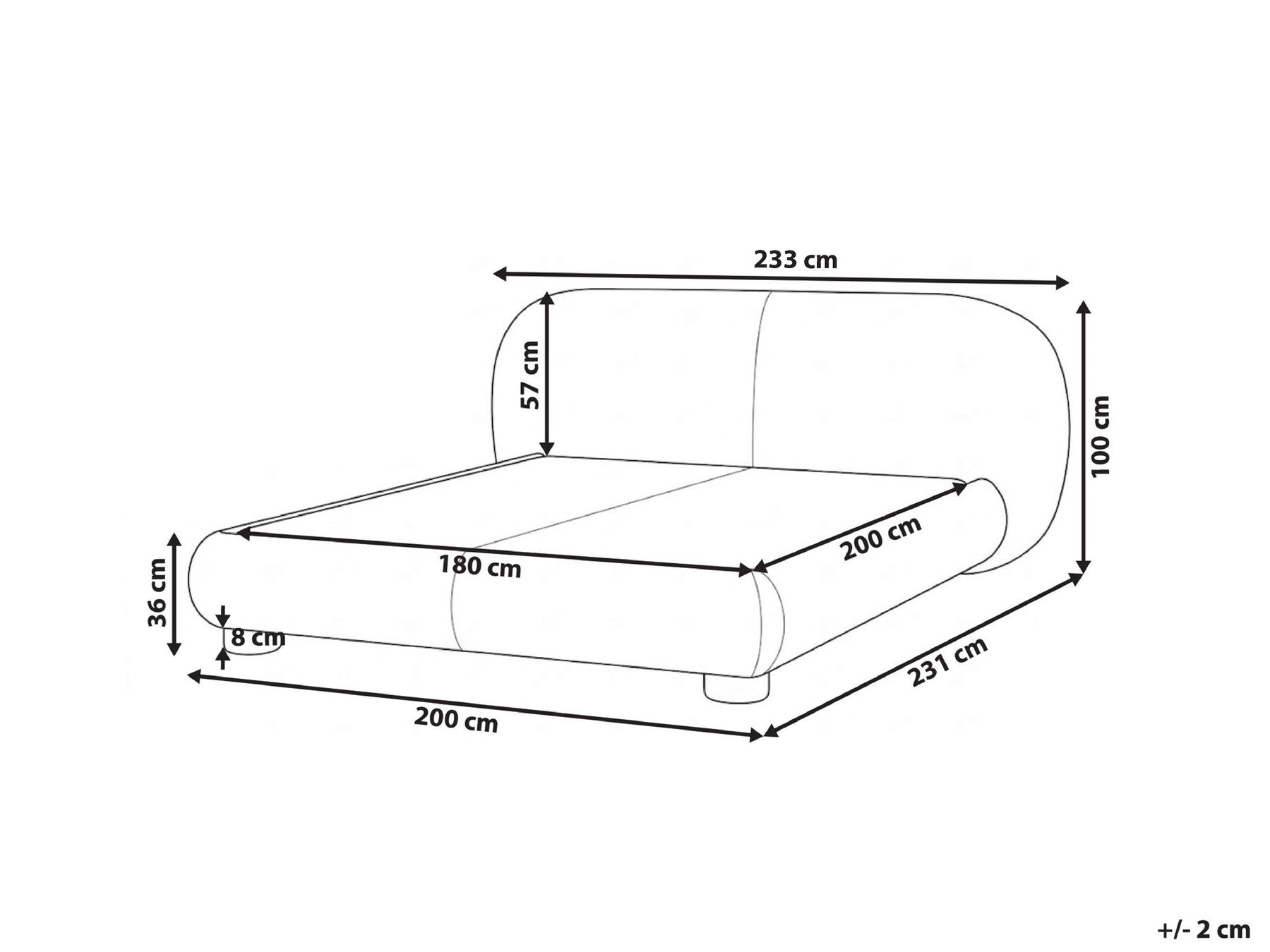 Bed Boucle BAYEL 180 x 200 cm (EU Super King) Off-White_1056402