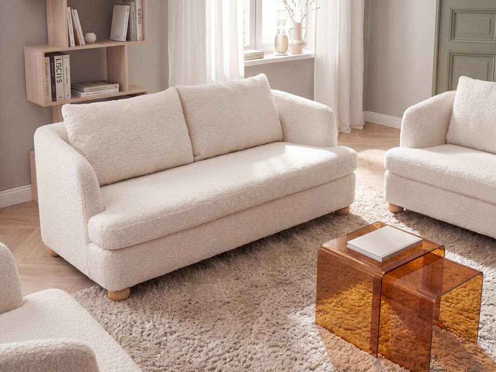 Sofa 3-seter RATTVIK Bouclé Off white
