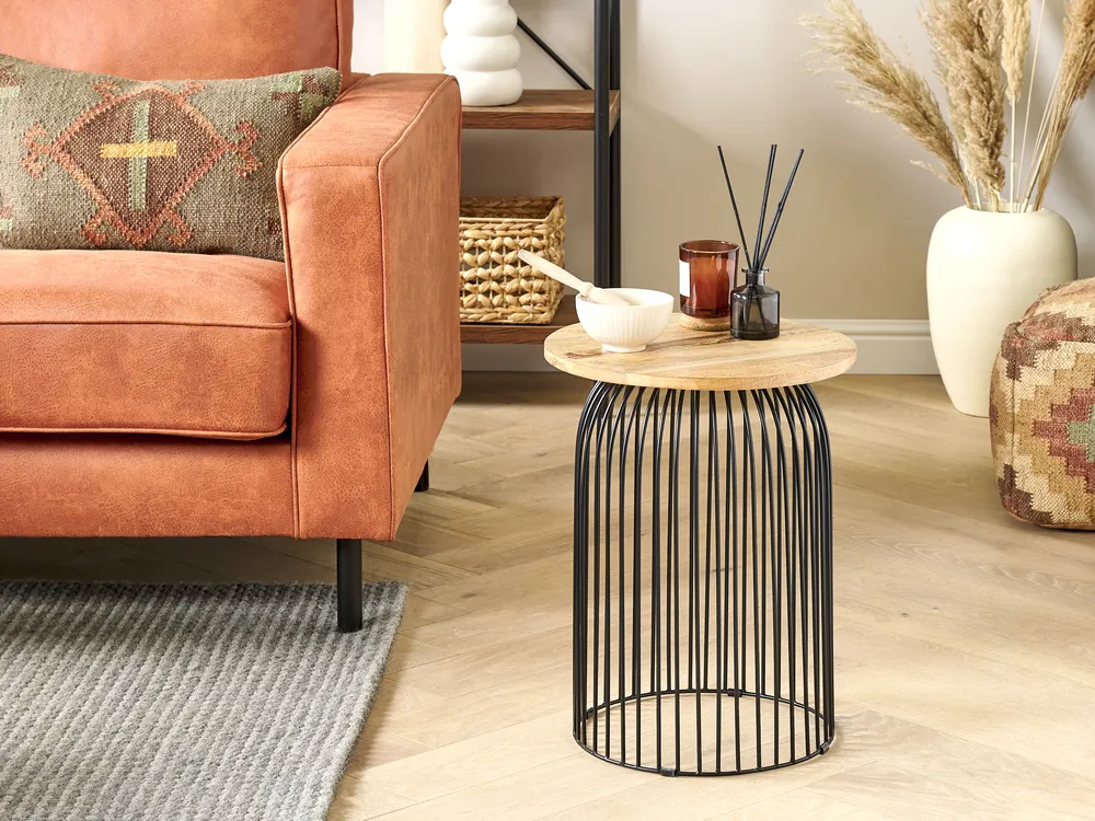 Side Table WILLS Mango Wood Brown/ Black