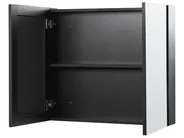 Bathroom Wall Mounted Mirror Cabinet NAVARRA 80 cm 70 cm Black_905874