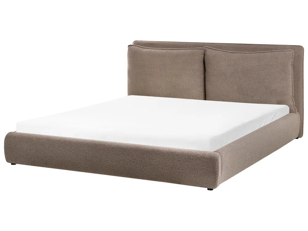 Bed Boucle BAJONNA 180 x 200 cm (EU Super King) Brown_1007229