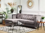 Corner Sofa 3 Seater FLEN Velvet Grey Right Hand_767485