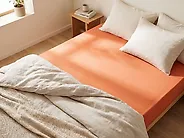 Fitted Sheet JANBU 90 x 200 cm Cotton Orange_1179537