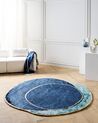 Rug KANRACH Navy Blue 200 x 200 cm Viscose