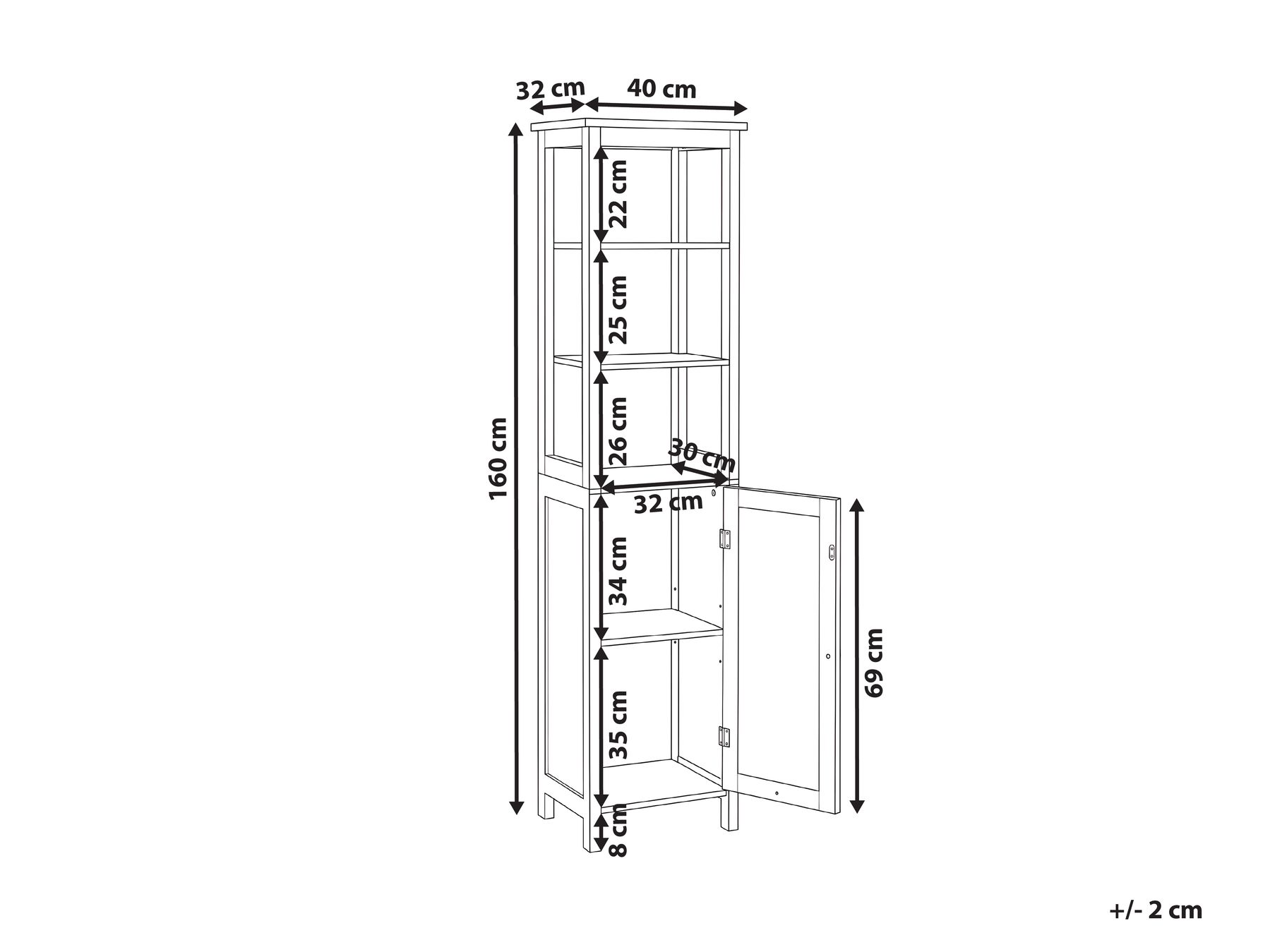 Bathroom Cabinet FUTALEUFU 40 cm White_1114958