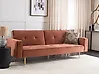 Sofa Bed 3 Seater VISNES Velvet Golden Brown