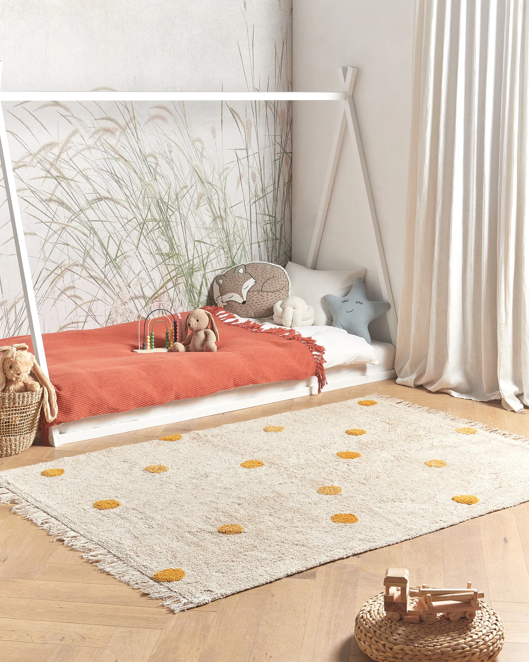Barnmatta DARDERE Gul 140 x 200 cm Bomull_906587
