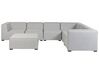 Garden Corner Sofa with Ottoman 7 Seater AREZZO Modular Light Grey Left Hand