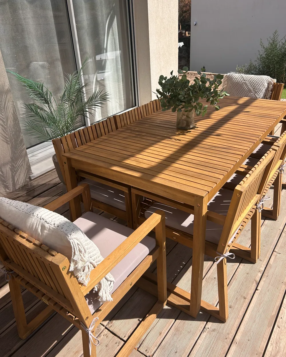 Trädgårdsmatgrupp 8-sits SASSARI PREMIUM med kuddar Certifierat akaciaträ Taupe_1030960