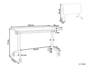 Hopfällbart skrivbord CAVI 120 cm 60 cm med hjul Vit_922501