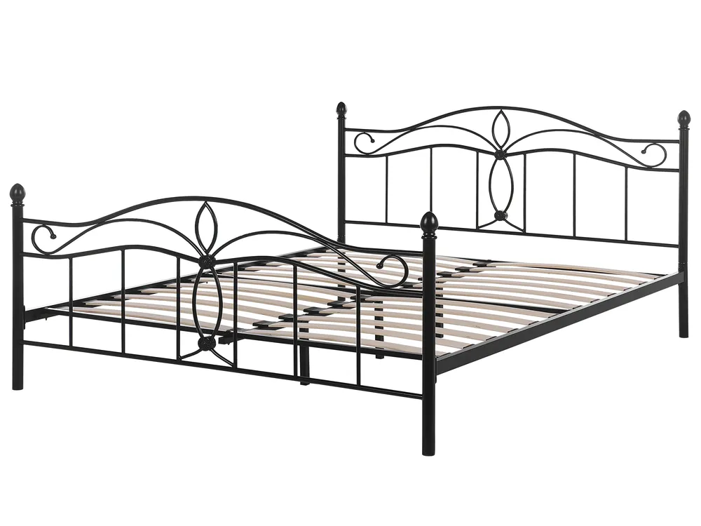 Bed Metal ANTLIA 160 x 200 cm (EU King Size) Black_806602