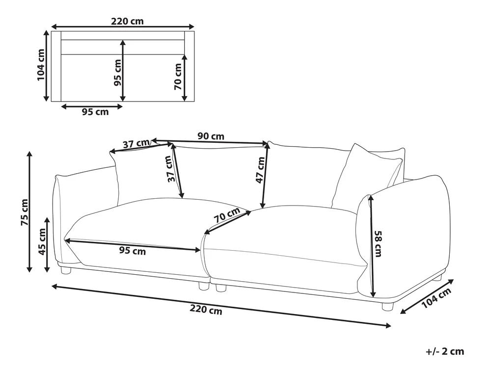Sofa 3 Seater LUVOS Velvet Green_970560