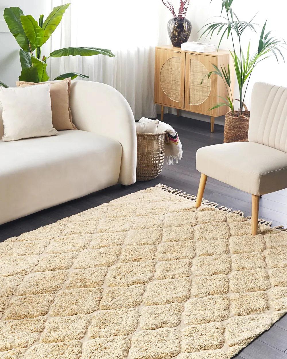 Cotton Area Rug Yellow SANLIURFA Various Sizes