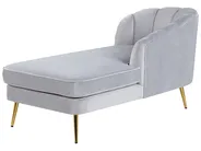 Left-Hand Chaise Longue ALLIER Velvet Light Grey_795621