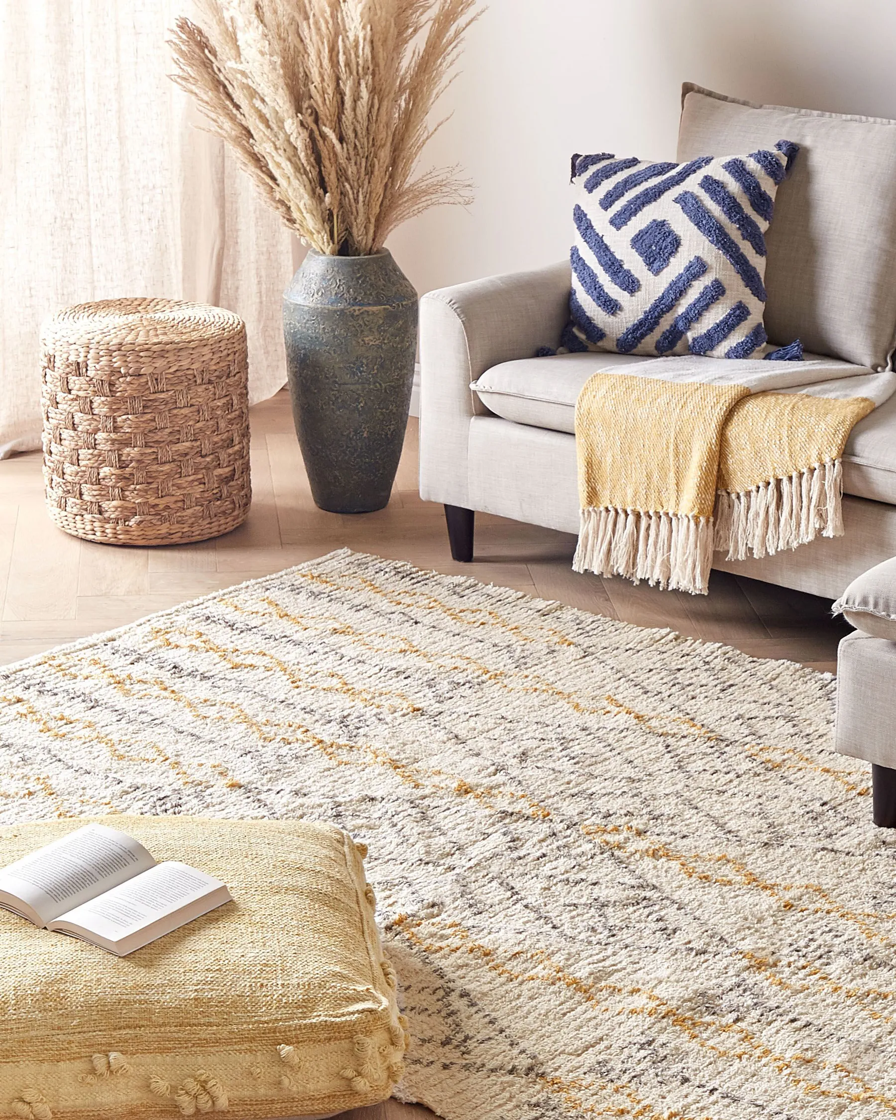 Matta KADAPA Beige 140 x 200 cm Bomull_839182