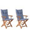 Garden Chair MAUI Acacia Wood Blue