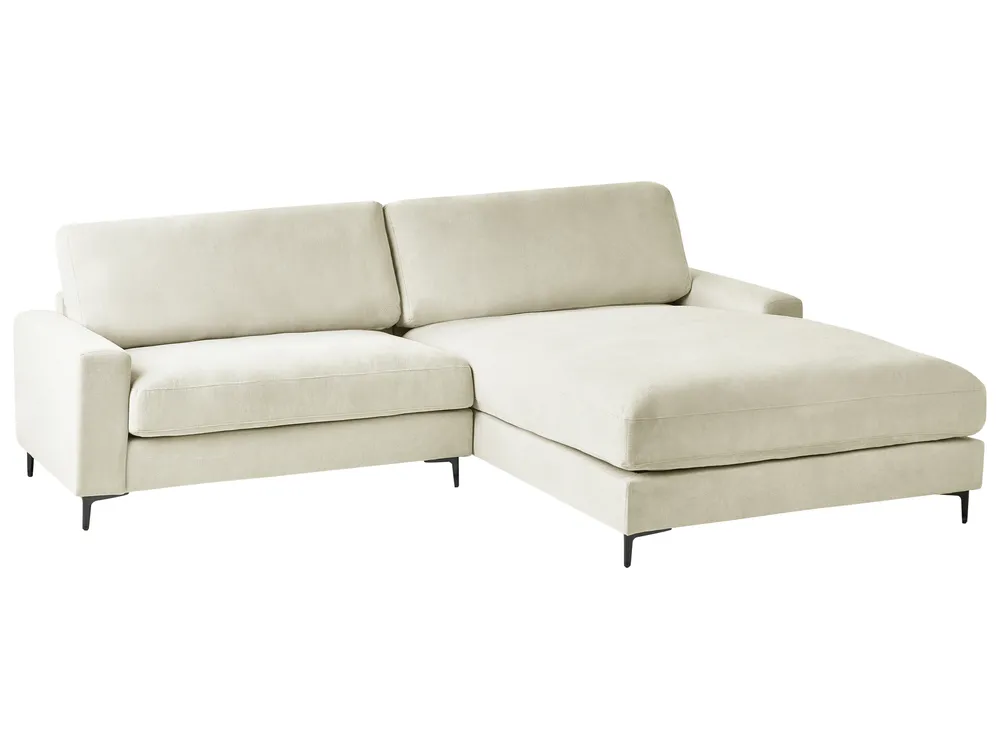 Corner Sofa 3 Seater MALOY Chenille Off-White Left Hand_893662