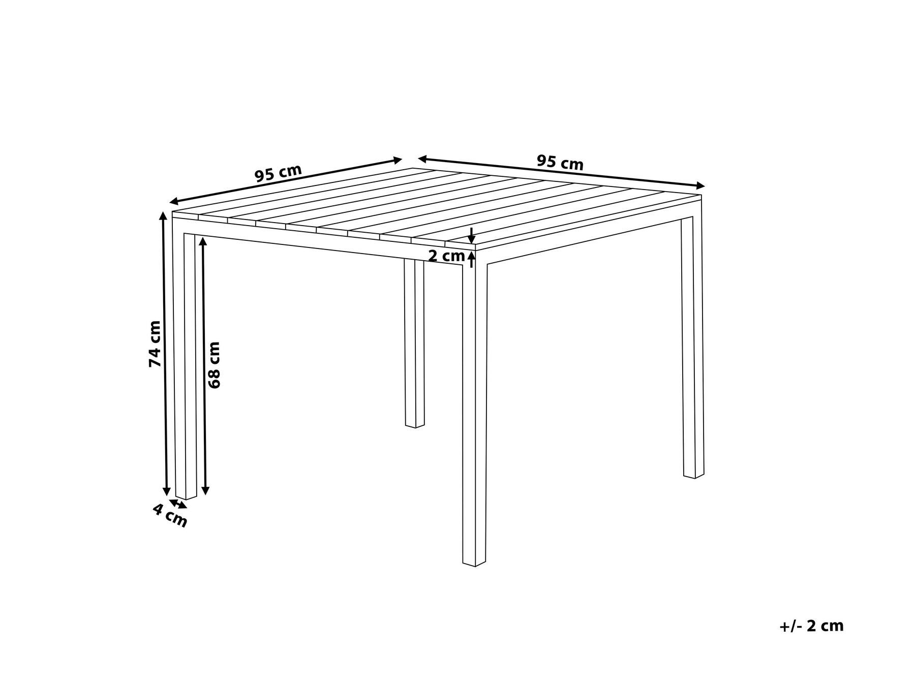 Garden Dining Table PRATO 95 cm 95 cm Beige_884197