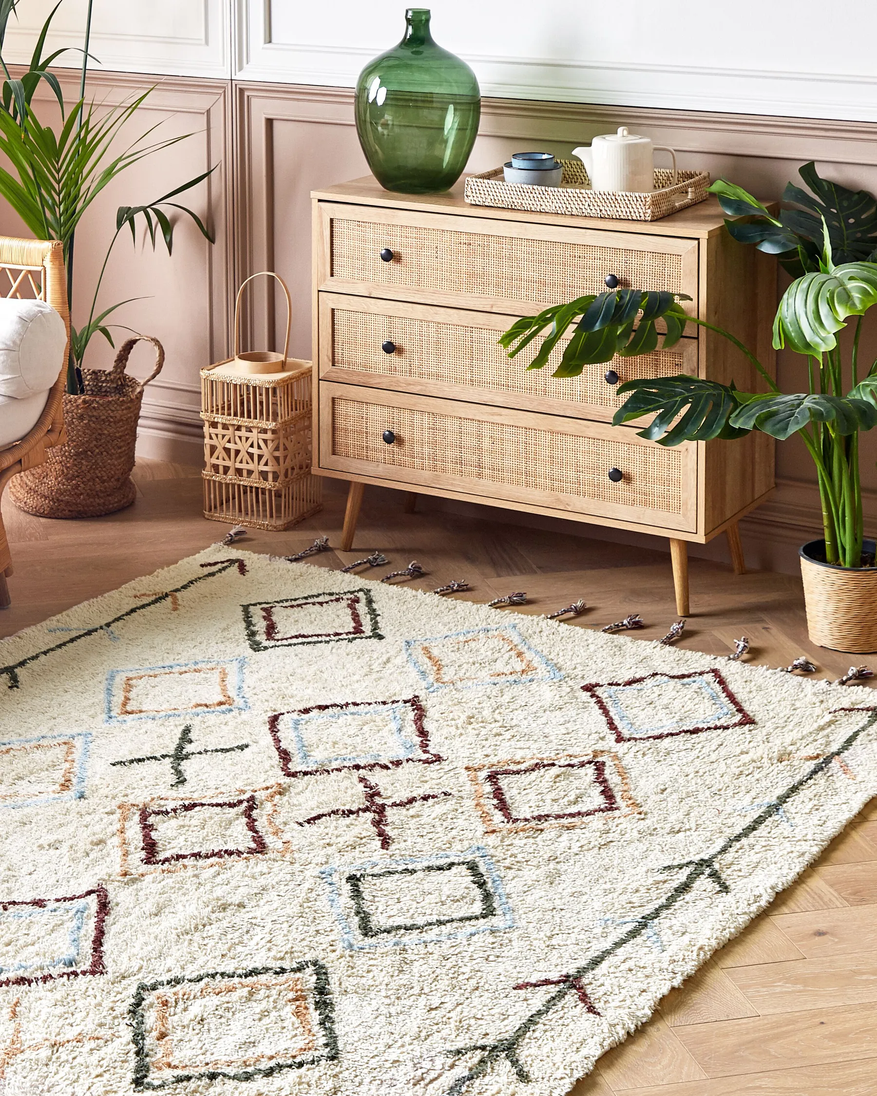 Rug CORUM Beige 160 x 230 cm Cotton_839423