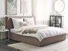 Ottoman Bed MOISSAC Fabric Taupe 180 x 200 cm (EU Super King)