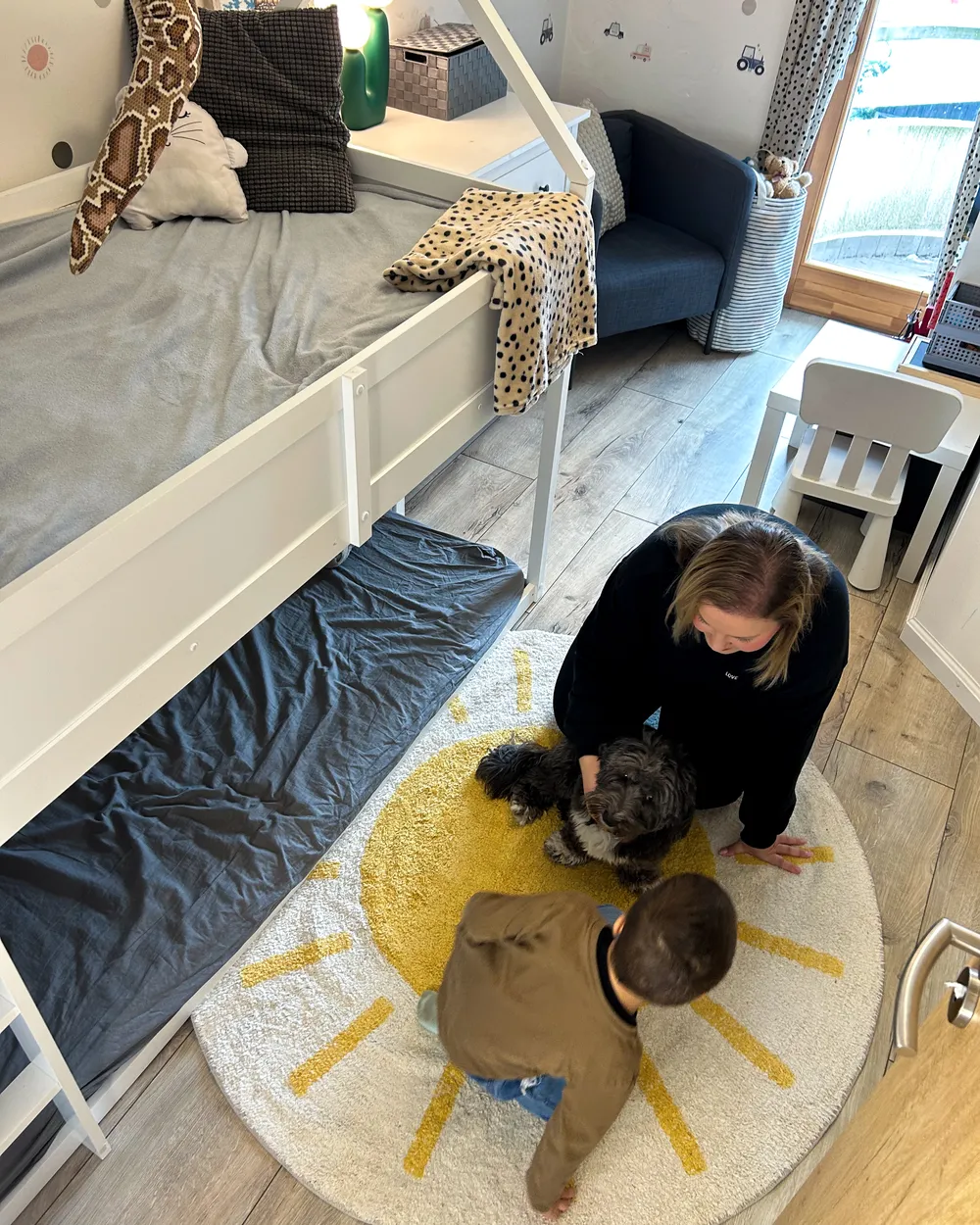 Kids Rug BAIKER Beige ø 140 cm Cotton_1051600