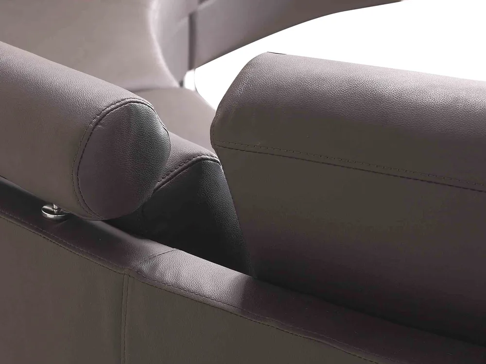 Curved Sofa 7 Seater ROTUNDE Leather Brown_278331
