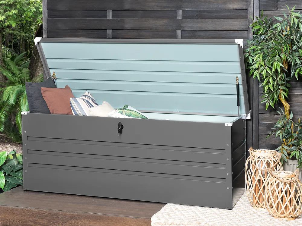 Storage Box CEBROSA 165 cm 70 cm Metal Grey
