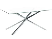 Dining Table CORA Silver 160 cm 90 cm Tempered Glass_875832