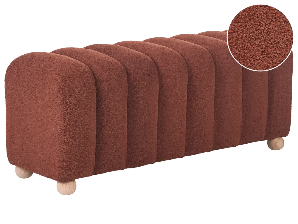 Upholstered Bench IDYLLWILD Boucle Golden Brown