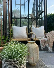 Set med 2 trädgårdsstolar PRASIMO Konstrotting Naturlig_961584