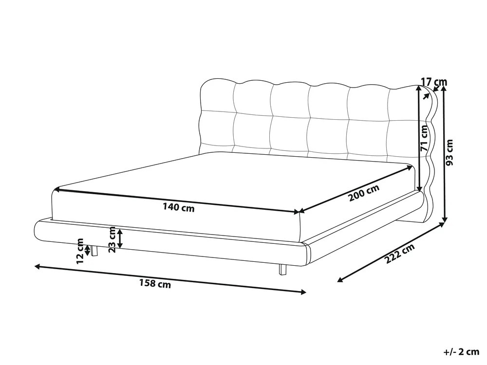 Säng med lamellram Bouclé SOULISSE 140 x 200 cm Off-White_1129896