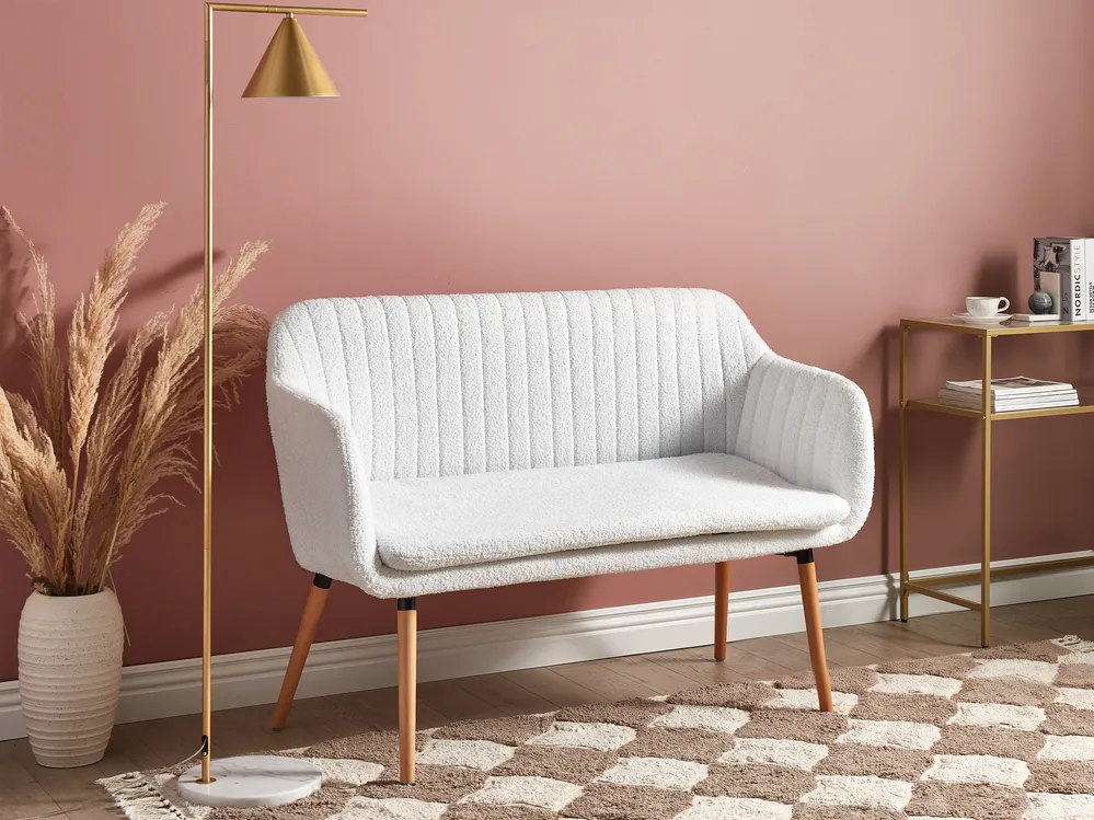 Dining Bench 2 Seater TABY Boucle Off-White