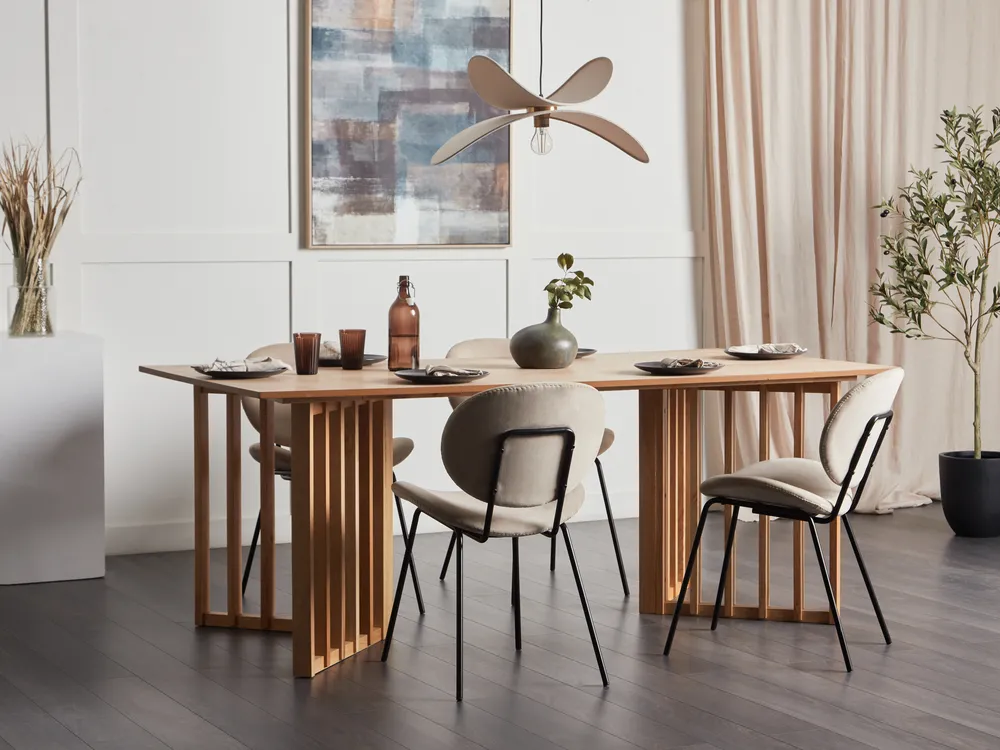 Dining Table LEANDRA Light Ash Wood 200 cm 100 cm