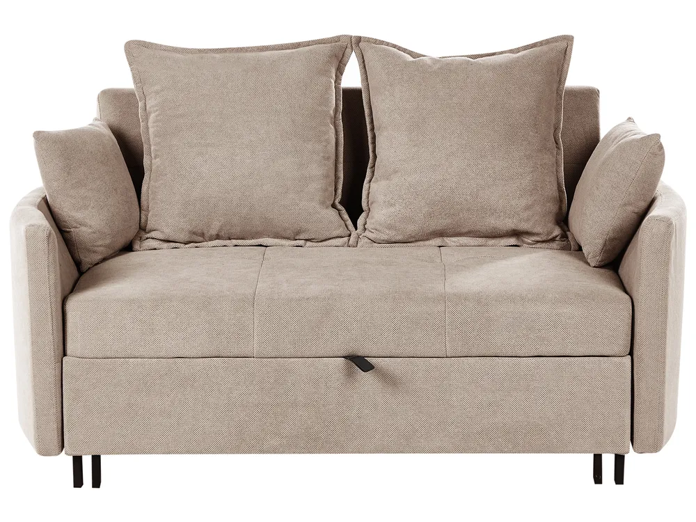 Sofa Bed 2 Seater HOVIN Fabric Taupe