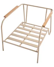 Set of 2 Garden Chairs NIMIS with Ottoman Light Beige_1055733