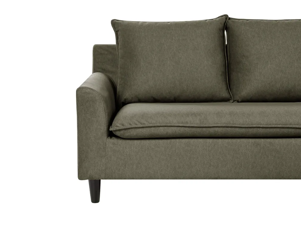 Corner Sofa 3 Seater ELVENES Velvet Dark Green Left Hand_966791