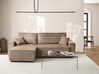Corner Sofa Bed 3 Seater ABACKA with Storage Corduroy Light Brown Right Hand