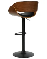 Set of 2 Bar Chairs BAKU II Swivel Faux Leather Black_953014