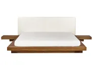 Sänky LED-valolla Buklee ZEN 180 x 200 cm LED-valo Luonnollinen saarniviilu_931241