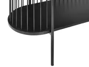 2 Tier Shelving Unit BIRSON 80 cm Black_1002636