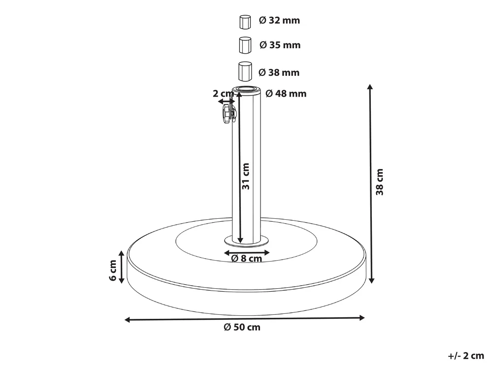 Parasol Base CRAVEGGIA Round Silver 25 kg_1066102