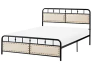 Säng med lamellram Metall BREUILLET 140 x 200 cm Svart_1033474