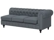 Corner Sofa 6 Seater CHESTERFIELD Fabric Grey Right Hand_706680